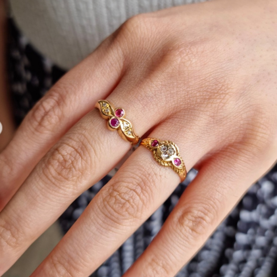 18ct Victorian Ruby & Diamond Ring