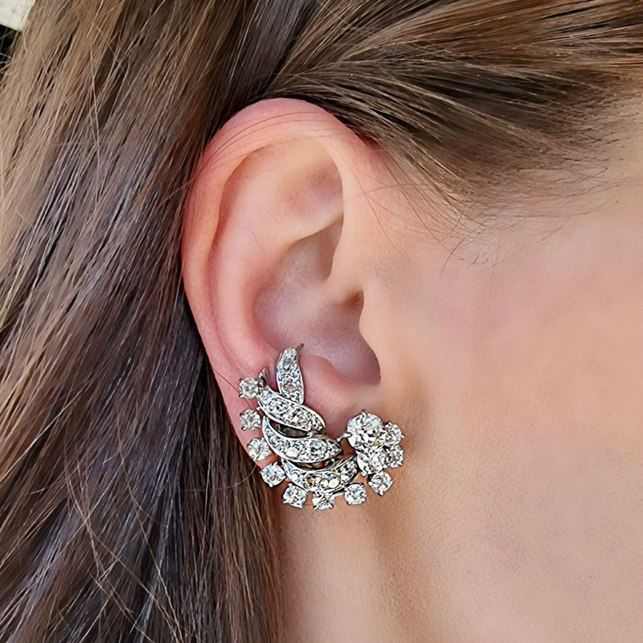 Designer Platinum Earrings with Diamonds for Women JL PT E N20