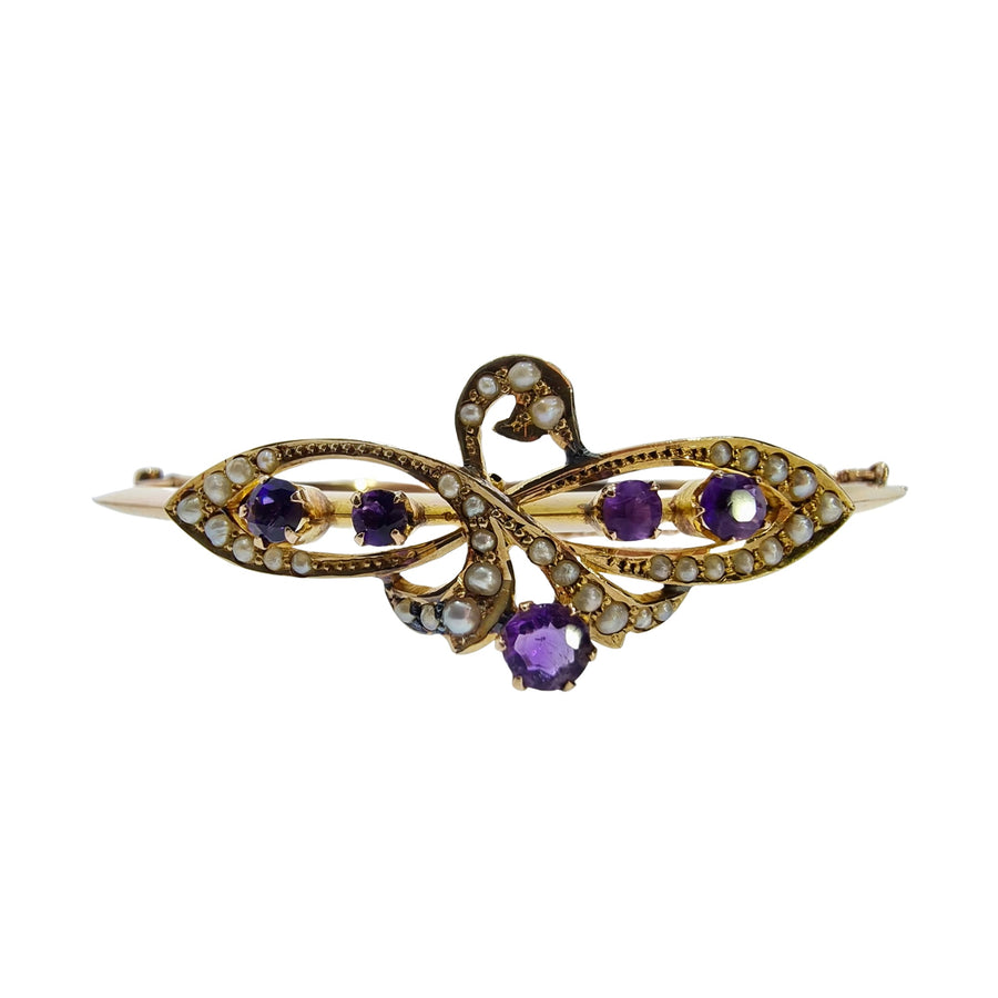 Amethyst & Seed Pearl Bangle