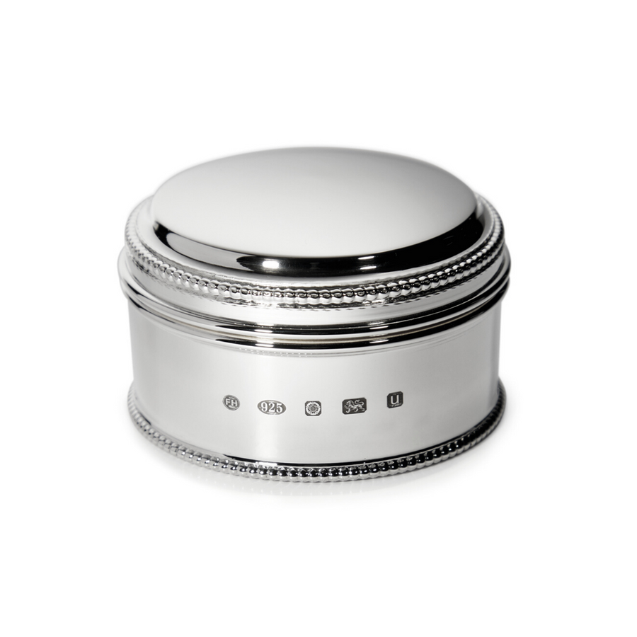 Sterling Silver Medium Beaded Edge Trinket Box