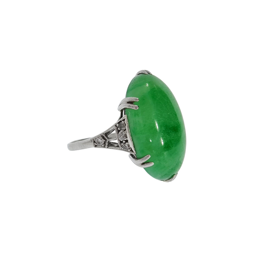 1920s Jadeite & Diamond Ring