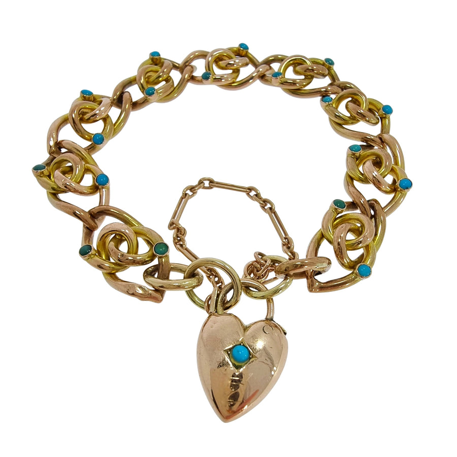 Victorian Turquoise Fancy Link Bracelet