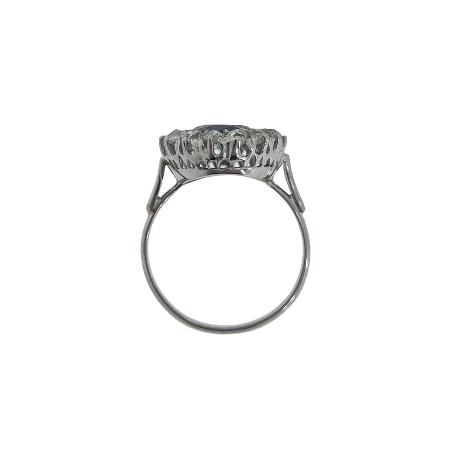 Antique Sapphire & Diamond Cluster Ring