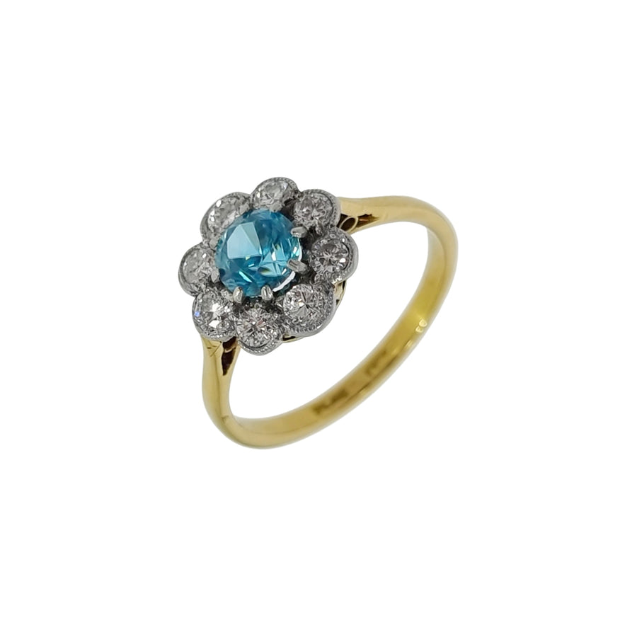 Vintage Zircon & Diamond Cluster Ring