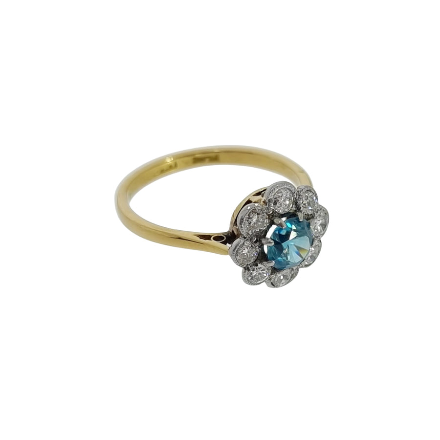 Vintage Zircon & Diamond Cluster Ring
