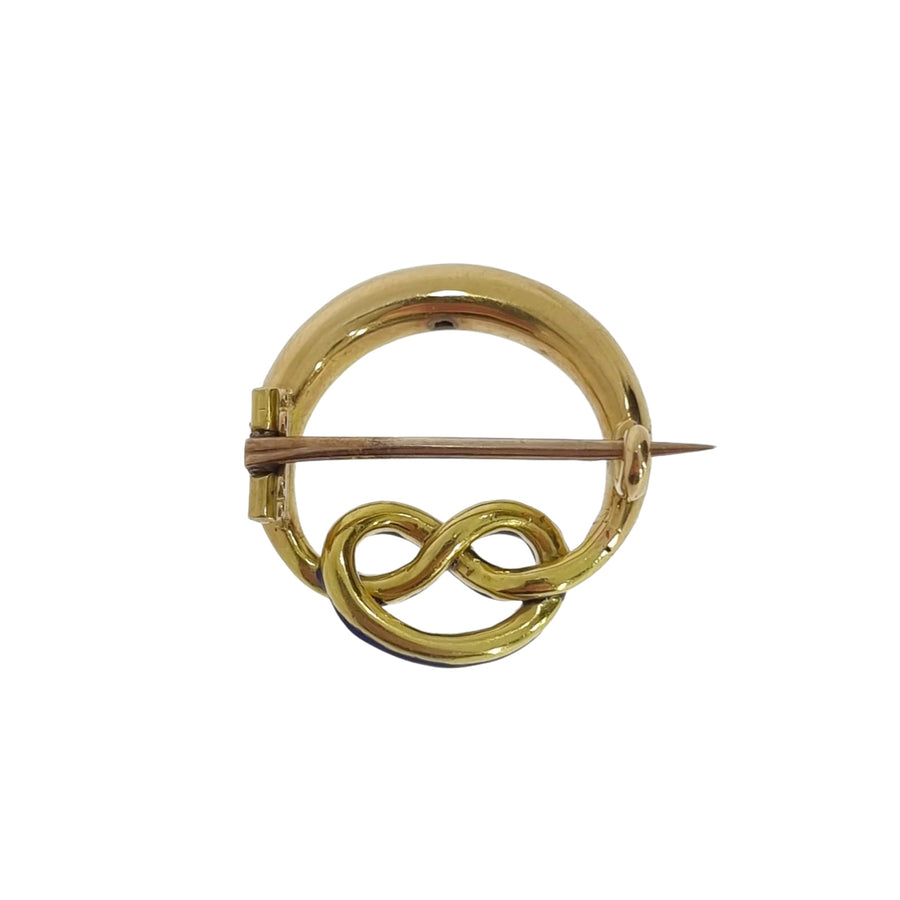 Enamel & Pearl Bow Brooch