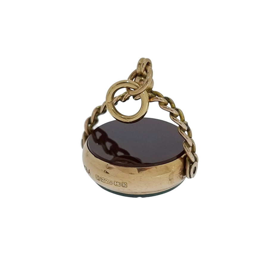 9ct Gold Bloodstone & Cornelian Swivel Fob