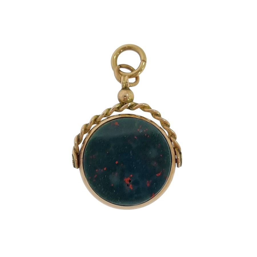9ct Gold Bloodstone & Cornelian Swivel Fob