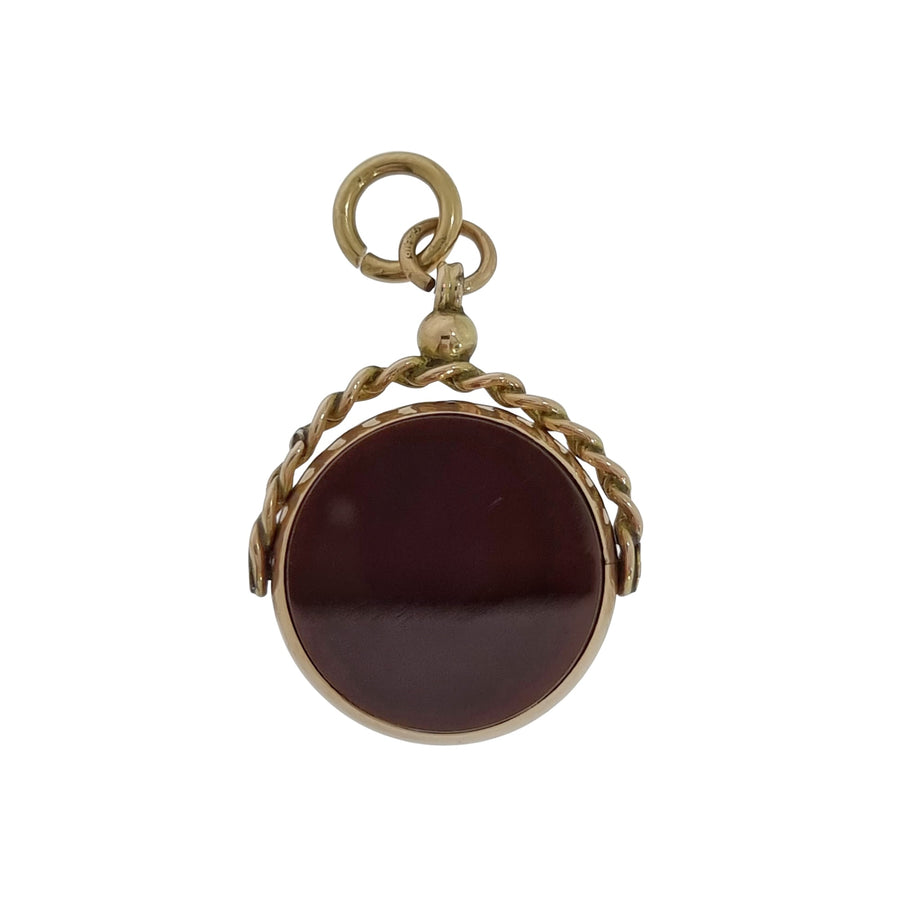 9ct Gold Bloodstone & Cornelian Swivel Fob