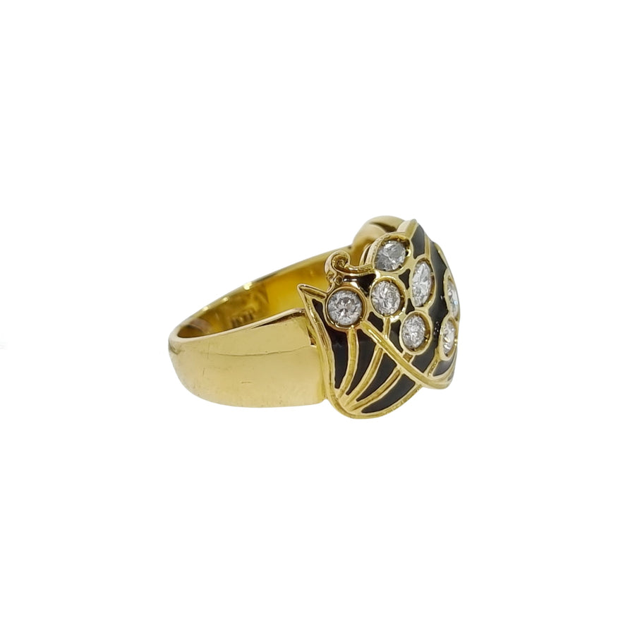 1.30ct Enamel & Diamond Dress Ring