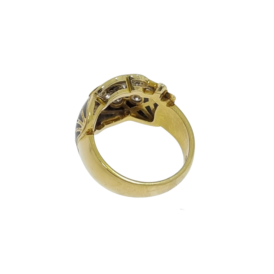 1.30ct Enamel & Diamond Dress Ring
